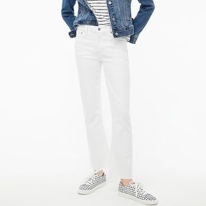 J crew petite cropped white flare jeans